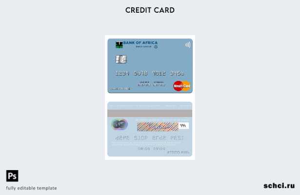 цифровая загрузка шаблона карты Mastercard Мадагаскарского банка Африки